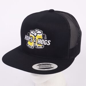 Yupoong Hops & Hogs Beer Festival Black 5-Panel Mesh Snapback Trucker Hat